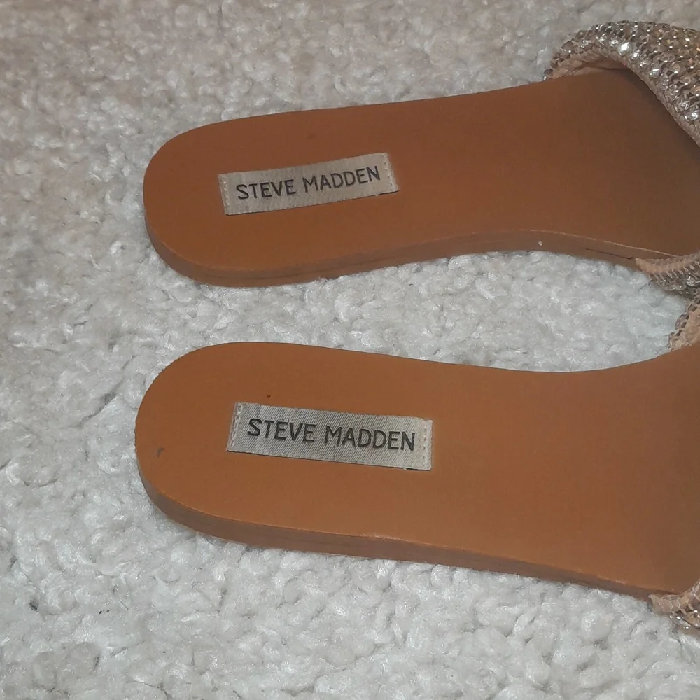STEVE MADDEN Heather Blingy Sandal Slides Size 8.5 - Picture 13 of 17